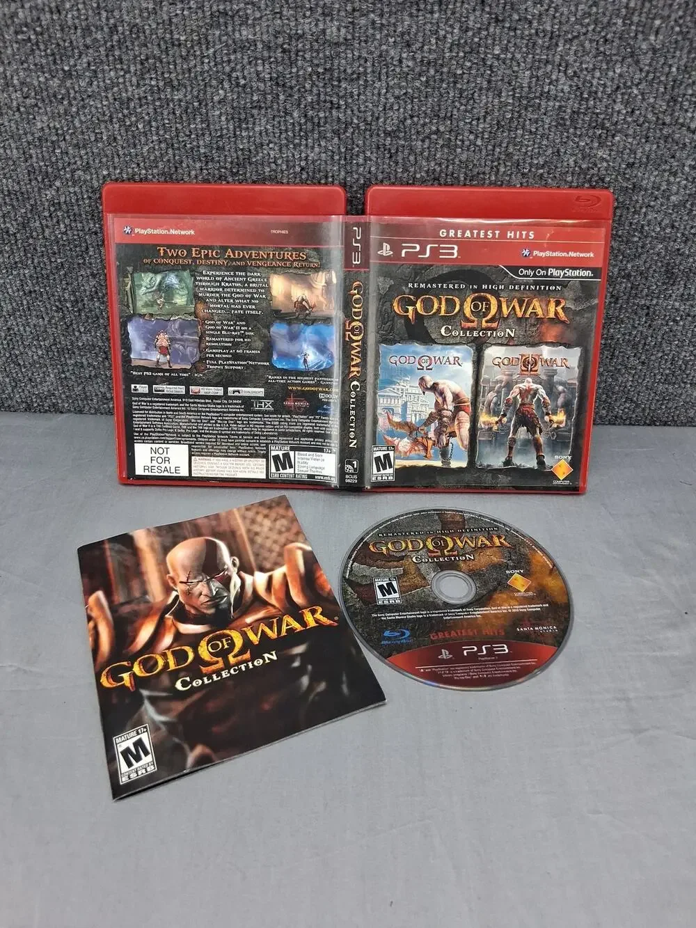 God of War Collection Sony Playstation 3 PS3 Complete Case Instructions